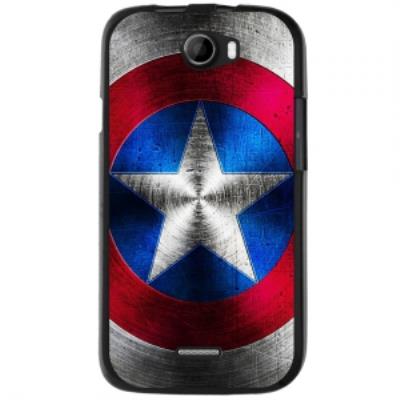Coque noire pour Wiko Barry impression bouclier capitaine américain