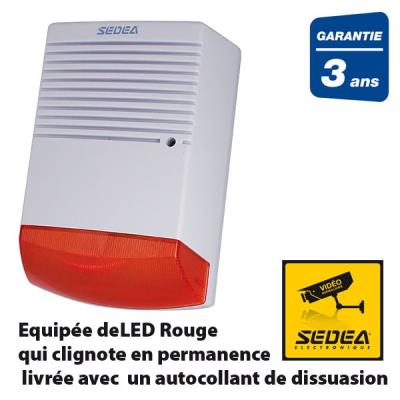 ELRO ADS1F Sirène d'Alarme - factice - Fictive - avec lumière