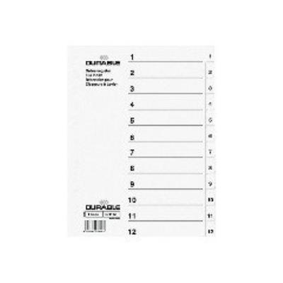 Intercalaire En Plastique, Numérique, A4, 12 Touches Durable 6112-02