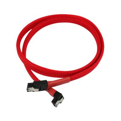 Câble SATA III - Plat - 060 cm - Gaine Rouge - Angle Droit