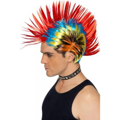 Perruque de punk multicolore