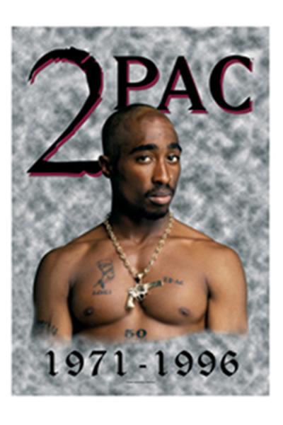 Tupac Shakur poster tissu 1971 - 1996 75 x 110 cm