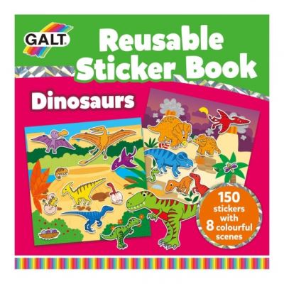 livre d'autocollants réutilisable dinosaures 158-pièces 21 cm