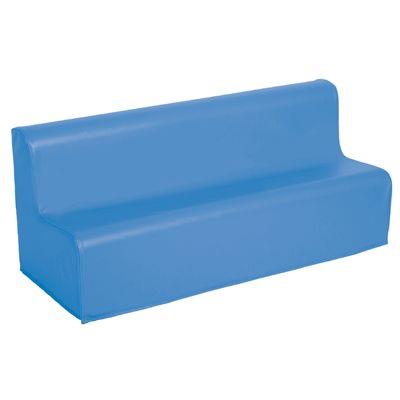 Canapé 3 places en mousse avec housse en PVC bleu