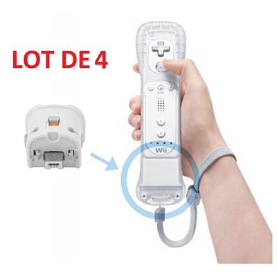 4 x Wii motion plus pour manette Wiimote Nintendo Wii - Blanc - Straße Game ®