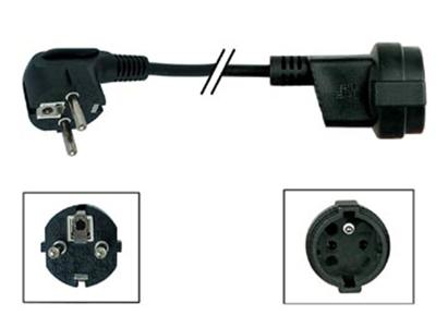 Velleman - Rallonge Euro 90° femelle, 3G1.5, 10m