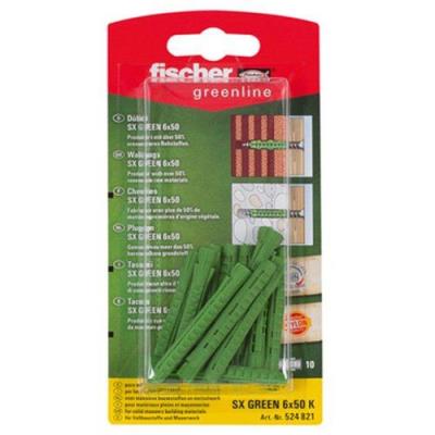 Fischer 524821 Greenline Lot de 10 Chevilles SX 6 x 50 mm K 10