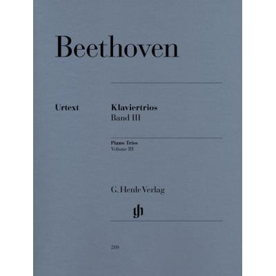 Partitions classique HENLE VERLAG BEETHOVEN L.V. - PIANO TRIOS, VOLUME III Piano