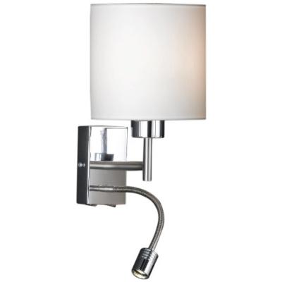 HONSEL 36221 APPLIQUE MURALE NICKEL MATCHROMÉ  VERRE BLANC
