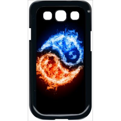 Coque samsung s3 yin yang feu et eau