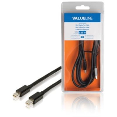 Câble mini displayport à connecteur mini displayport mâle - mini displayport mâle, 2,00 m noir valueline