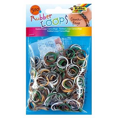 500 Élastiques Loom Bandz, Assortiment Multicolore « Camouflage » Foliapaper 339589
