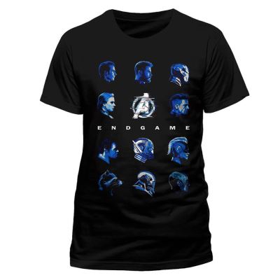 Têtes hommes Avengers Endgame T-shirt noir: X Large