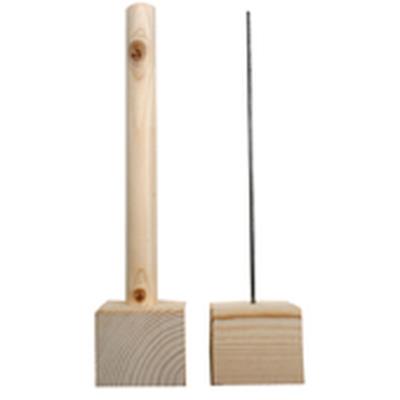Powertex socle bois et métal - 7x7x30 cm - Powertex
