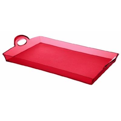Guzzini 21280165 plateau rectangulaire rouge transparent 8,7 x 54 x 33,5 cm