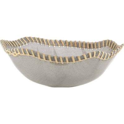 ALESSI FC22/22 CORBEILLE EN MOUSSELINE D'ACIER ET FIBRE NATURELLE 22 CM