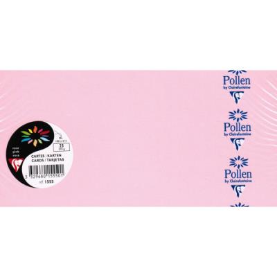 Paquet de 25 cartes simples Pollen 106x213mm Rose 210g