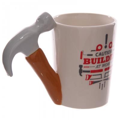 Mug avec anse marteau Caution builder at work
