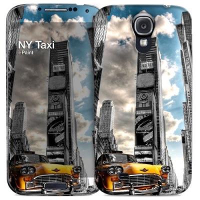 I-paint 140501 coque rigide + autocollant + film de protection décran pour samsung galaxy s4 motif ny taxi