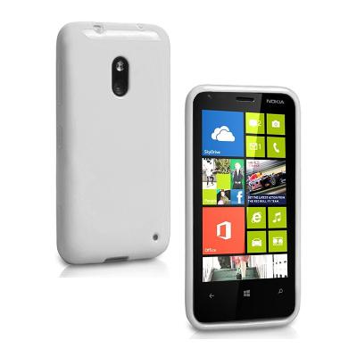 Coque Housse minigel blanche glossy Lumia 620 Noki