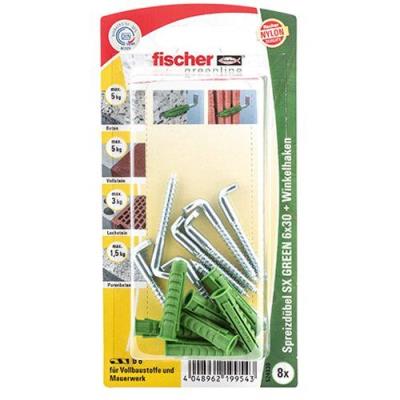 Fischer 524830 Greenline Lot de 8 Chevilles SX 6 x 30 mm WH K