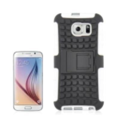 Galaxy S6:Coque Housse Plastique Blanc avec Support Protection Maximale