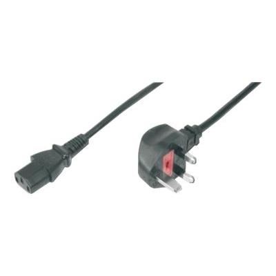 ASSMANN - Voedingskabel - IEC 60320 C13 naar BS 1363 (M) - 250 V wisselstroom V - 1.8 m - 90° connector, gevormd - zwart - Verenigd Koninkrijk
