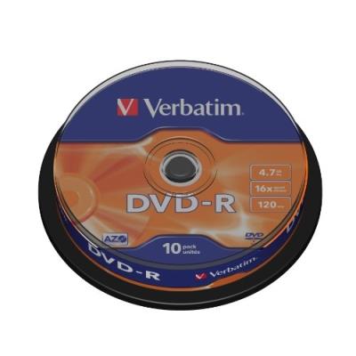 Dvd-r 16x 4.7gb spindlex10 4.7gb 16x speed azo verbatim 43523