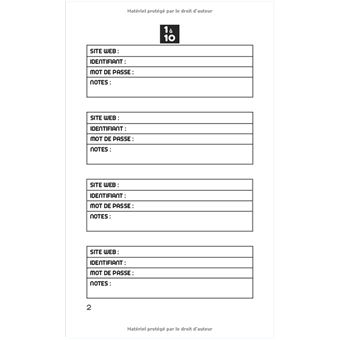 Carnet de mots de passe - répertoire alphabétique - Petit format A5 - 120  pages Aucun - broché - Aucun - Achat Livre