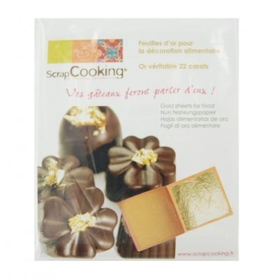 Feuilles d'or pour la décoration alimentaire scrapcooking