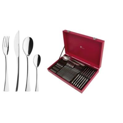 GUY DEGRENNE SOLSTICE MÉNAGÈRE DE TABLE ROUGE 50 PIÈCES