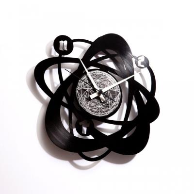 Horloge Vinyle Atomium Atylia Couleur Noir