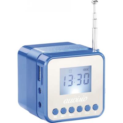Mini station MP3 avec radio, réveil et Bluetooth ''MPS-560.cube'' - Bleu