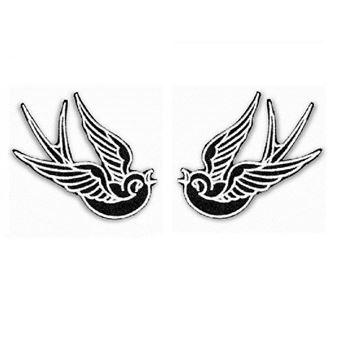 Lot De 2 Patches Hirondelle Noir Et Blanc – Personnalise Tes Vêtements Avec Style !
