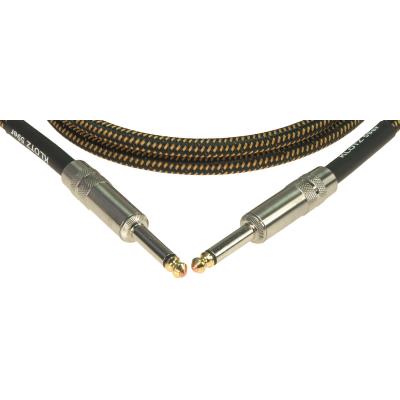Accessoires guitares KLOTZ VIN-0450 GUITARE 59 VINTAGE NOIR / JAUNE 4,5 M Cable jack guitare