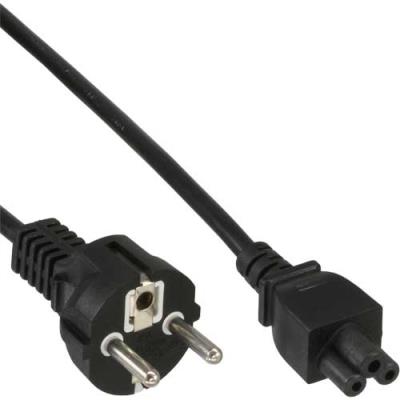 Câble réseau pour notebook, inline®, raccord de câbles en 3 pôl., noir, 0,5m