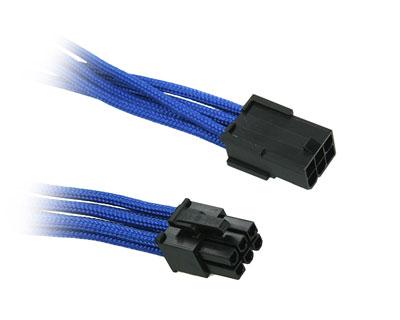BitFenix - Rallonge Alimentation PCI-Express - 6 broches vers 6 broches - 45cm - Gaine Bleue