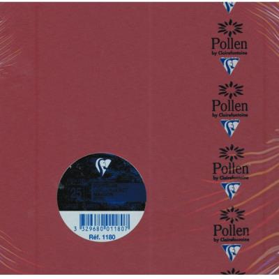 POLLEN Paquet de 25 cartes simples  160x160mm Bordeaux 210g