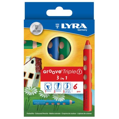 Crayons de couleur enfant triangulaires set de 6