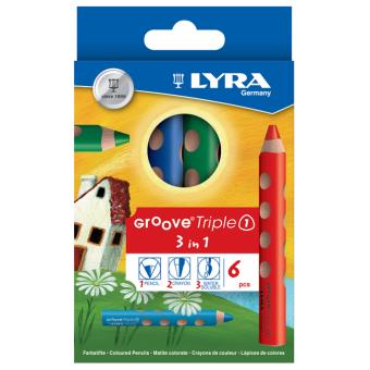 Crayons de couleur enfant triangulaires set de 6 - Crayon de