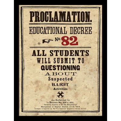 HARRY POTTER - Framed 30X40 Print - Educational Decree No. 82