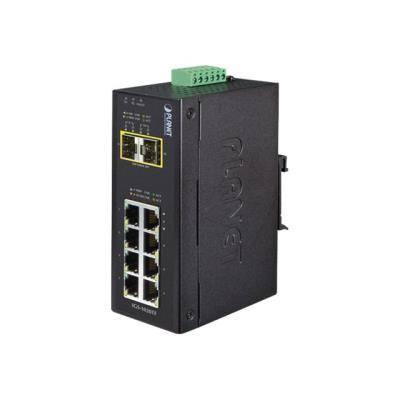 PLANET IGS-1020TF - switch - 10 poorten - onbeheerd - monteerbaar op DIN-rails