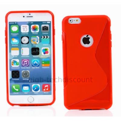 Housse etui coque silicone gel fine pour Apple iPhone 6 Plus (5.5 pouces) + film ecran - ROUGE - htdmobiles