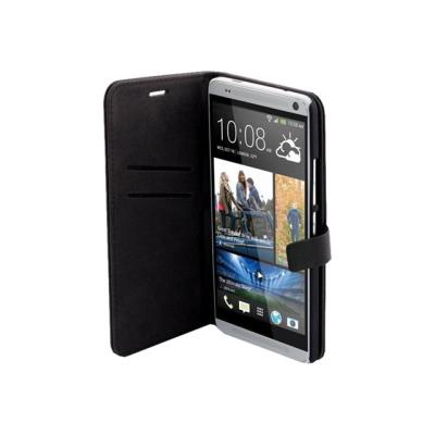 Muvit Customline Slim - Flip cover voor mobiele telefoon - zwart - voor HTC One Max