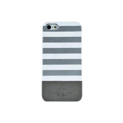 KAJSA coque rigide motif Rayures gris et blanc pour iPhone 5 5S