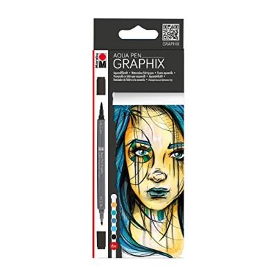Marabu Metropolitan Ensemble De 6 Stylos Marqueurs De Couleur Aquarelle Mr014500103