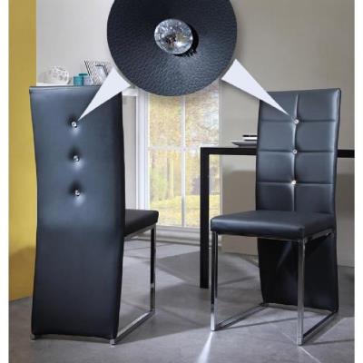 Bling lot de 2 chaises de salle a manger strass noires