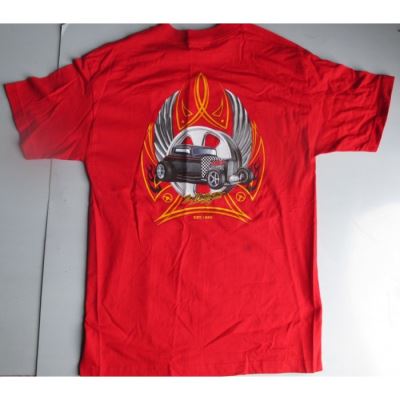 t shirt homme boy coddington rouge hot rod roue M L rare