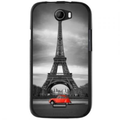 Coque noire pour Wiko Barry impression Paris et 2CV rouge