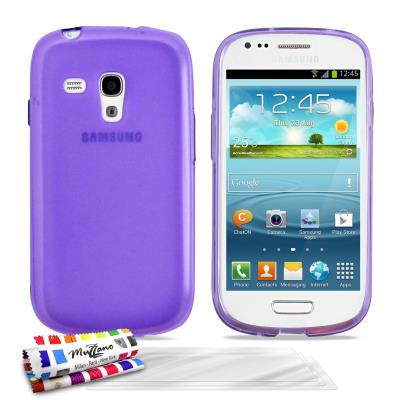 Coque Souple ORIGINAL Ultra Fine Violet Le Glossy Hybrid de MUZZANO pour SAMSUNG GALAXY S3 MINI + 3 Films de Protection Ecran UltraClear Pour SAMSUNG GALAXY S3 MINI